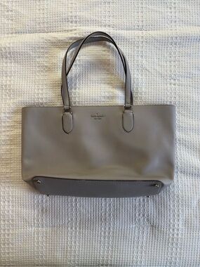 kate spade grey leather tote bag